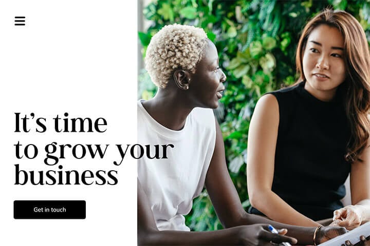 Example of a services website