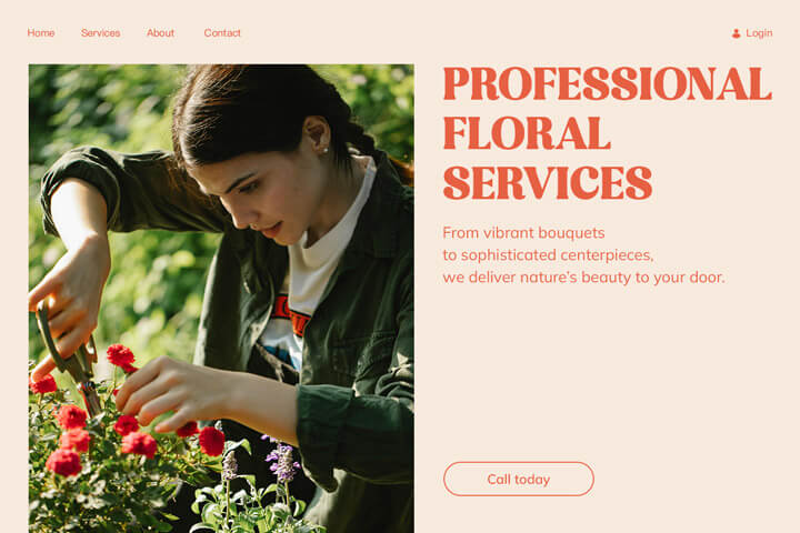 Example of a services website